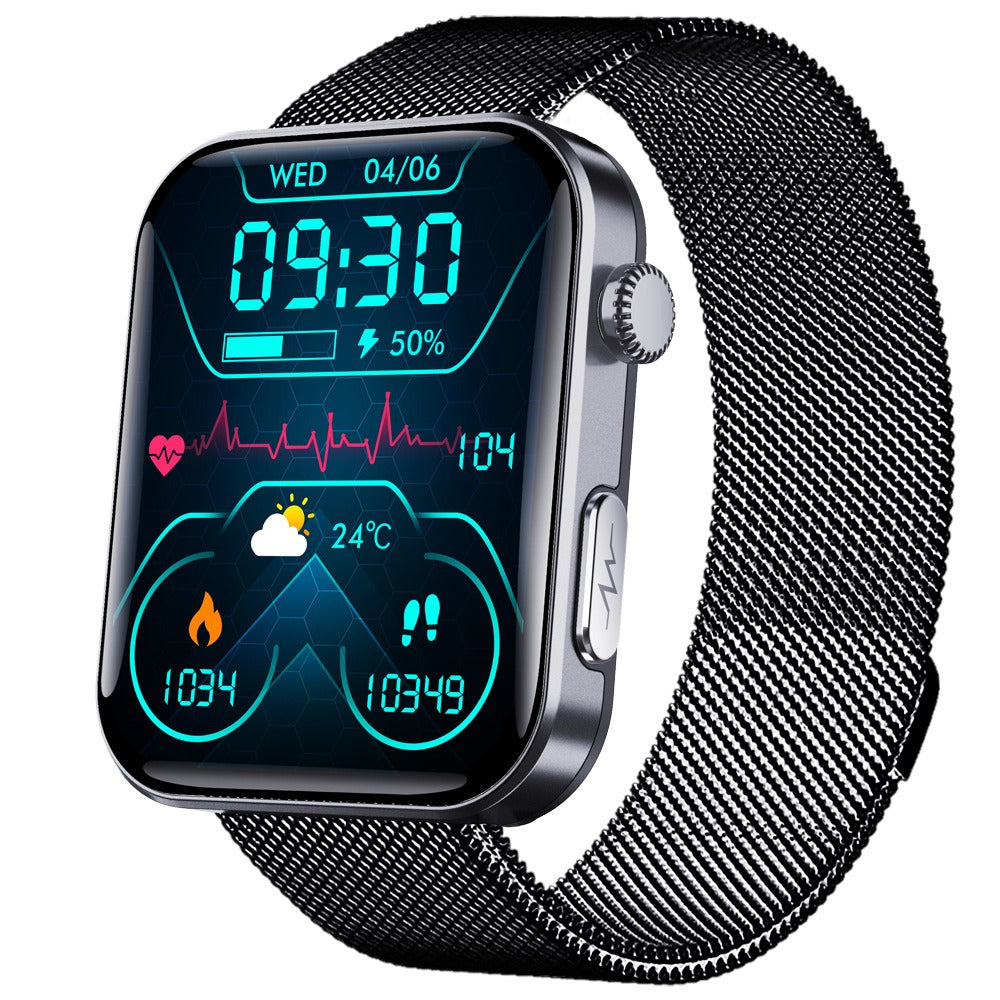 F300 smartwatch ECG electrocardiogram monitoring SOS fall alarm blood glucose and blood pressure watch HRV report - Emete store