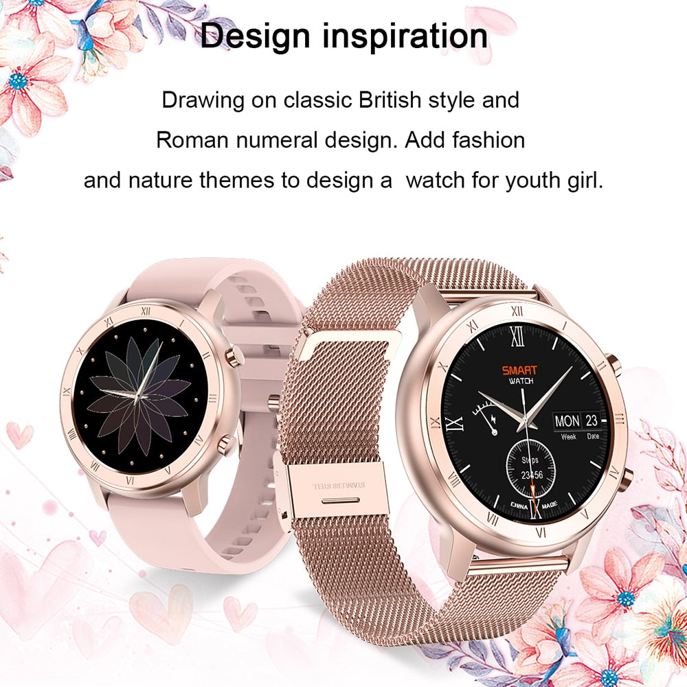 Full Touch Smart Watch Women IP68 Waterproof Bracelet ECG Heart Rate Monitor Sleep Monitoring Sports Smartwatch For Ladies - Emete store