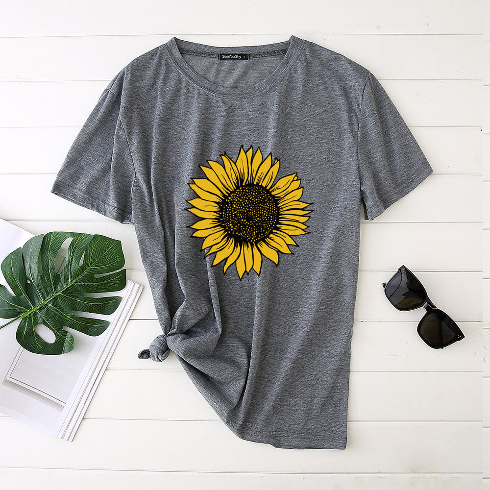 Best Online Shop in Australia - Sunflower Women’s Round Neck Tee - Emete store