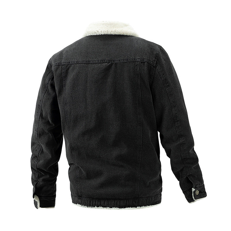Best Online Shop in Australia - Men's thick velvet denim jacket - Emete store