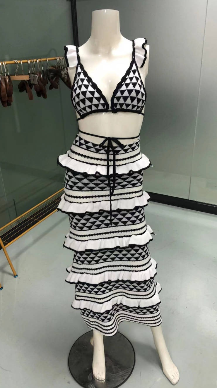 Best Online Shop in Australia - Boho striped bikini & knit skirt - Emete store