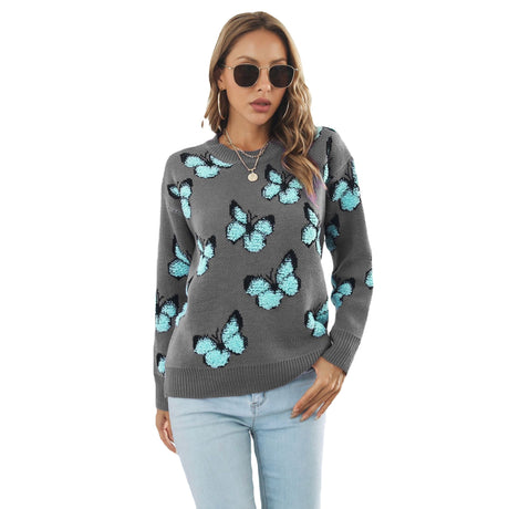Melbourne Australia Shopping - 3D Butterfly Jacquard Sweater - Emete store
