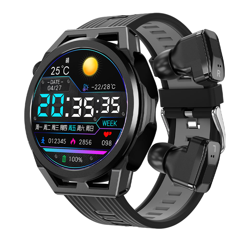 N18 smart watch TWS two in one Bluetooth local playback NFC heart rate and blood pressure health monitoring - Emete store