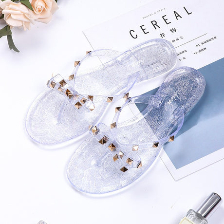 Best Online Shop in Australia - Crystal Jelly Bow Flip Flops - Emete store