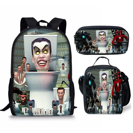 Best Online Shop in Australia - 3PC Skibidi Toilet Man Bag - Emete store