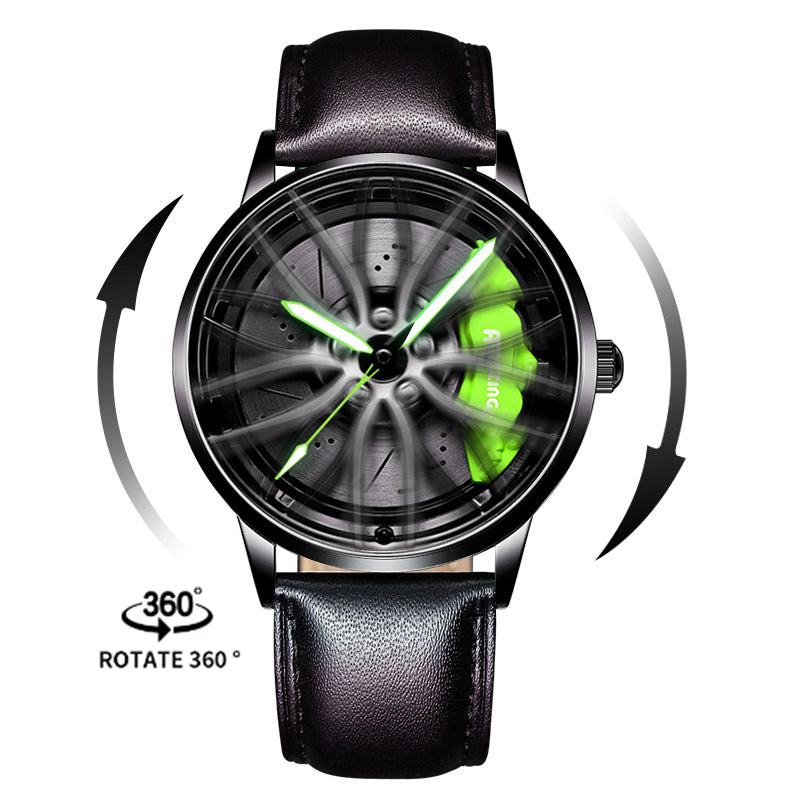 New Top Brand Luxury Mens Watches Stainless Steel Car Wheel Hub Quartz Watch For Men Military Sport Watch Relogio Masculino - Emete store
