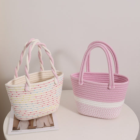Best Online Shop in Australia - Pink Twist Cotton Thread Bag - Emete store