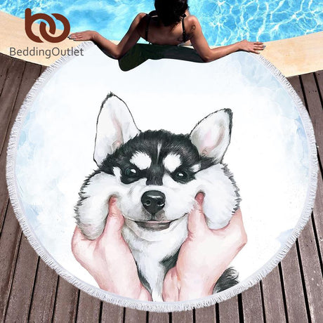 Best Online Shop in Australia - Kids Husky Tassel Beach Towel - Emete store