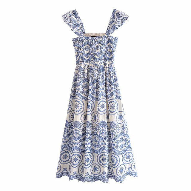 Best Online Shop in Australia - Summer Hollow Embroidered Dress - Emete store