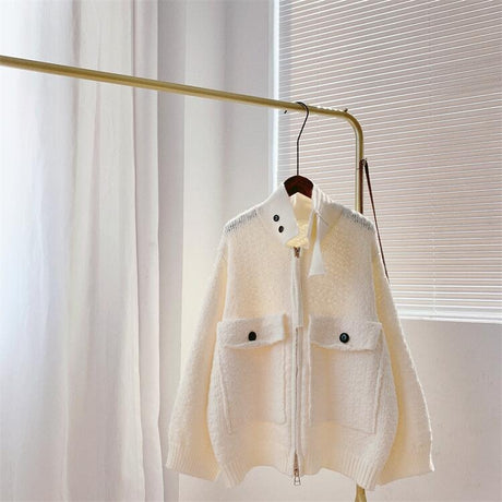 Best Online Shop in Australia - Retro Thick Knit Zipper Cardigan - Emete store