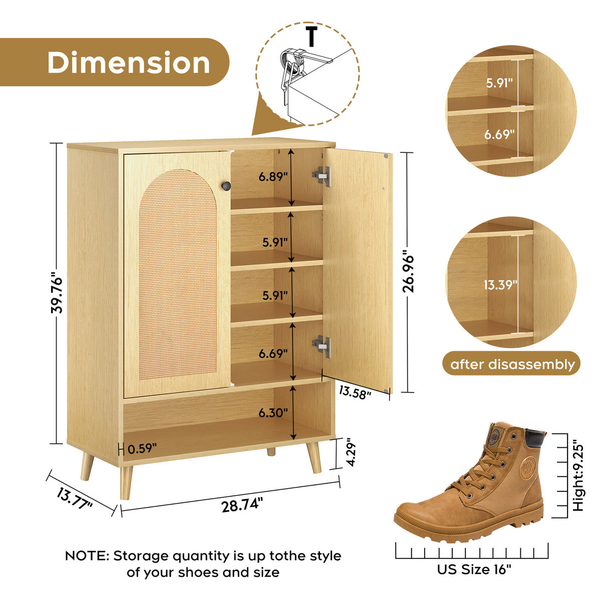Best Online Shop in Australia - Shoe Storage Cabinet with Doors - Emete store