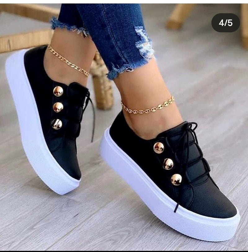 Women's Chunky Sole Round Toe Casual Shoes eprolo