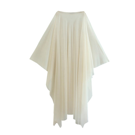 Best Online Shop in Australia - Boat Neck Semi-Sheer Cape Coat - Emete store