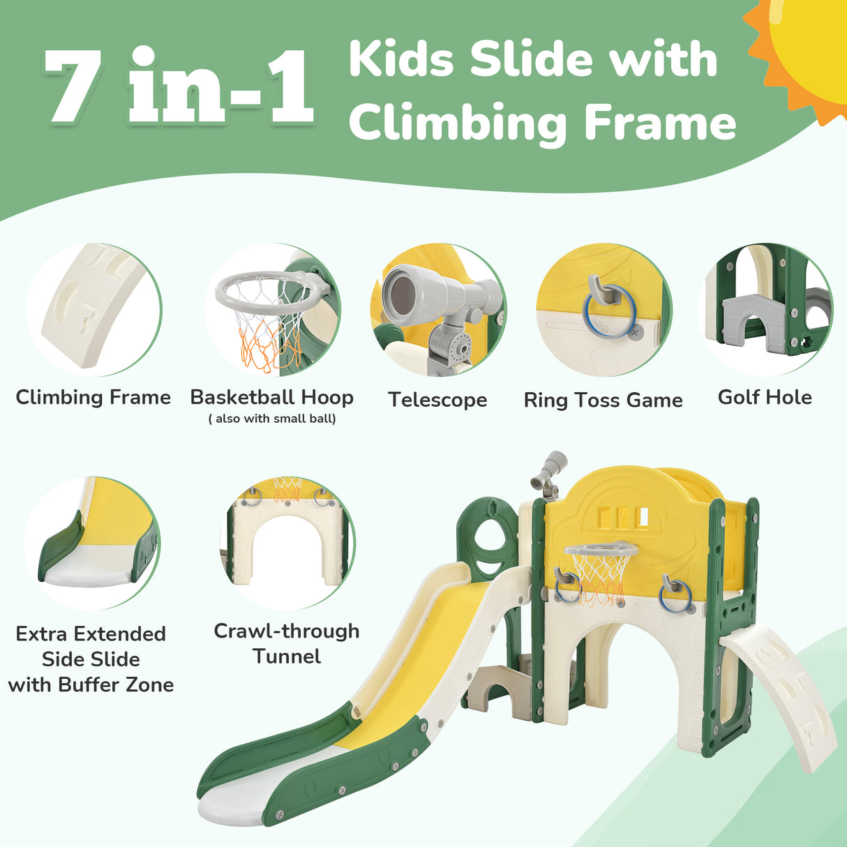 Best Online Shop in Australia - 7-in-1 Kids Slide Spaceship - Emete store