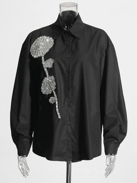 Best Online Shop in Australia - Diamonds Appliques Casual Shirt - Emete store