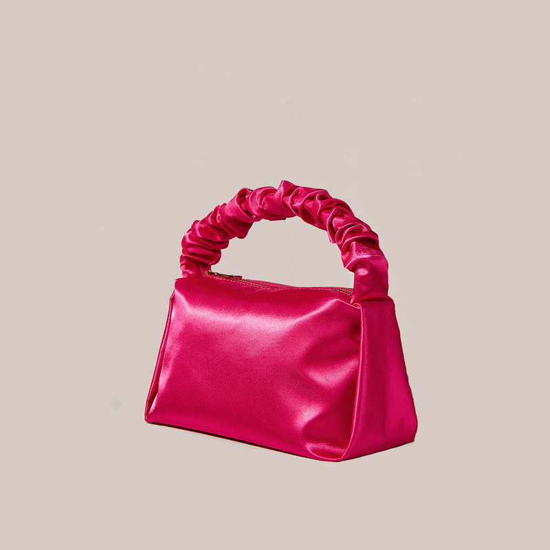 BlossomCraft RoseRuche Chic: Trendy Pleated Wristlet Handbag