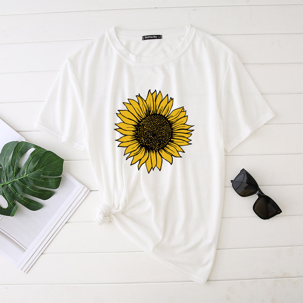 Best Online Shop in Australia - Sunflower Women’s Round Neck Tee - Emete store