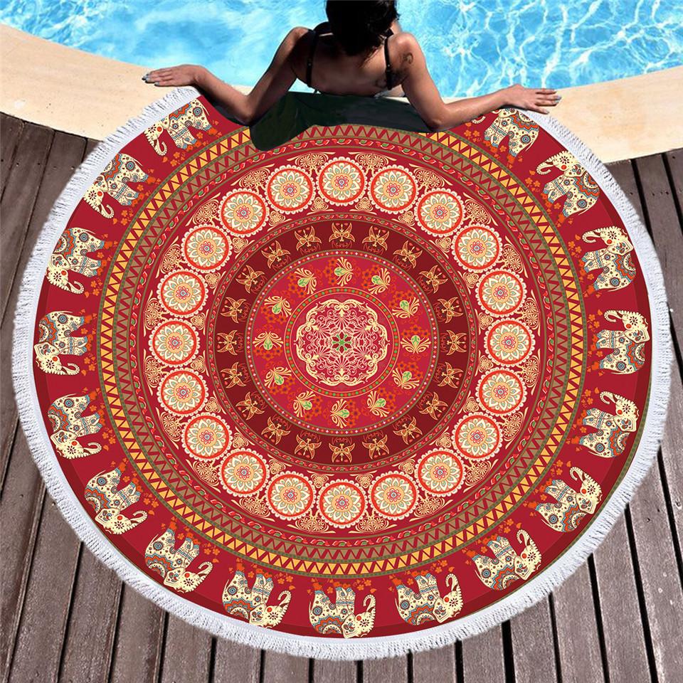 Best Online Shop in Australia - Boho Round 3D Print Beach Towel - Emete store