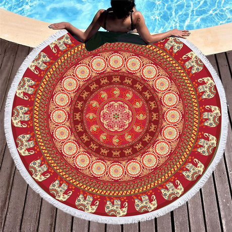 Best Online Shop in Australia - Boho Round 3D Print Beach Towel - Emete store
