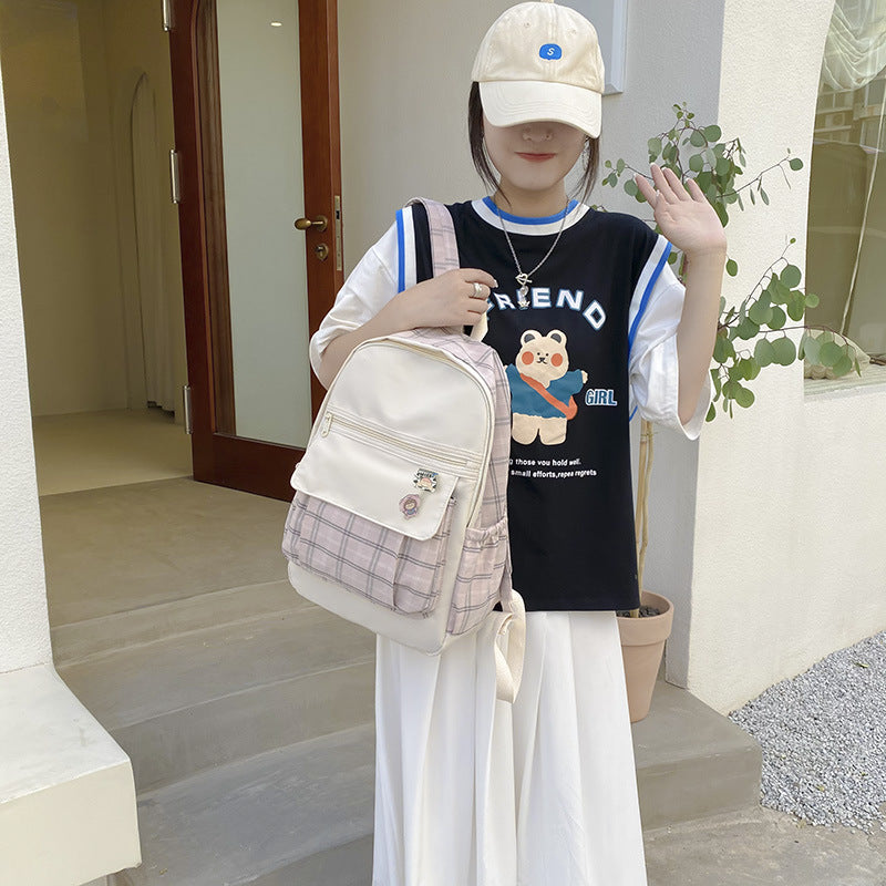 Best Online Shop in Australia - Fresh Plaid Schoolbag for Girls - Emete store