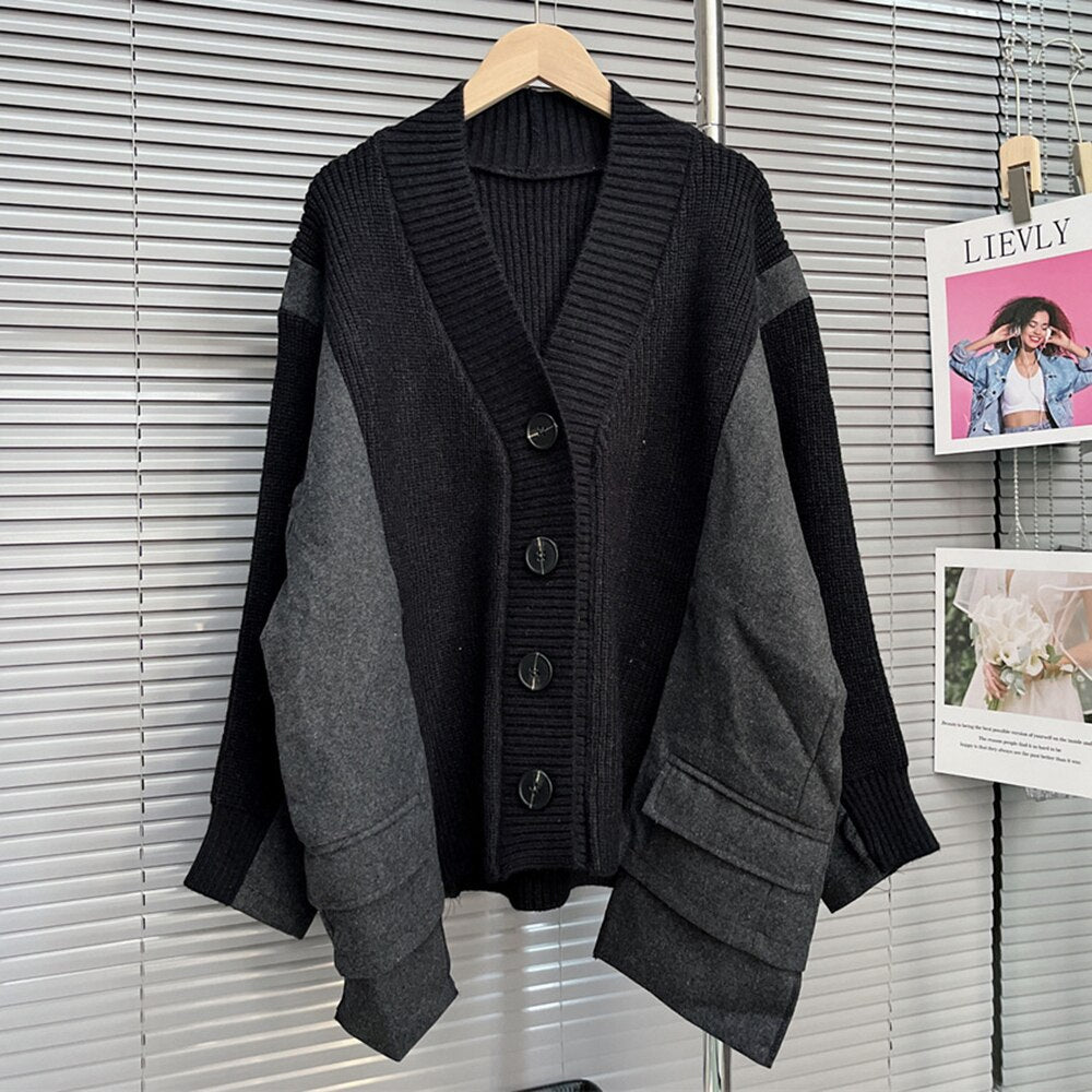 Best Online Shop in Australia - Patchwork Colorblock Knit Sweater - Emete store