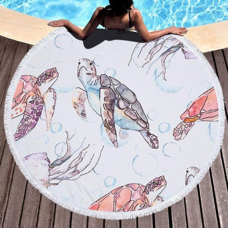Best Online Shop in Australia - Turtle Boho Tassel Beach Towel - Emete store