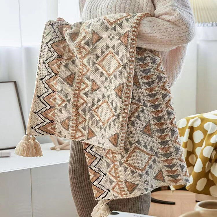 Best Online Shop in Australia - Bohemian Cozy Wool Knit Blanket - Emete store