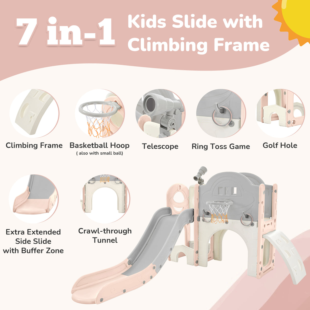 Best Online Shop in Australia - 7-in-1 Kids Slide Spaceship - Emete store