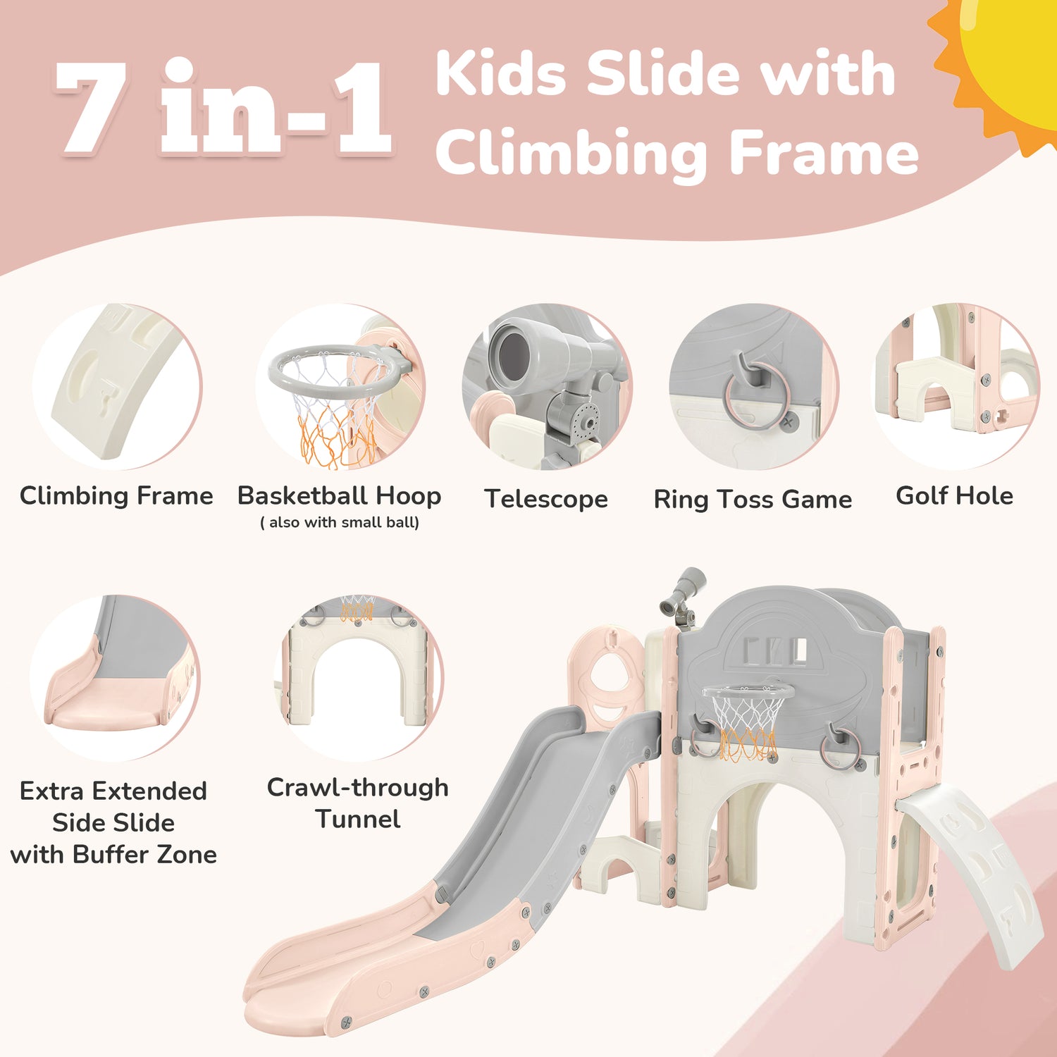 Best Online Shop in Australia - 7-in-1 Kids Slide Spaceship - Emete store
