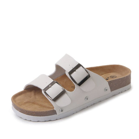 Best Online Shop in Australia - Cork Double Buckle Flip Flops - Emete store
