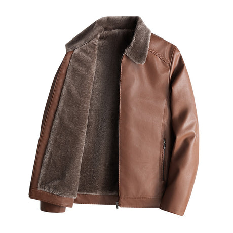 Best Online Shop in Australia - Thick Velvet PU Jacket – Men’s Winter - Emete store