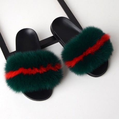 Best Online Shop in Australia - Real Fox Fur Non-slip Slides - Emete store