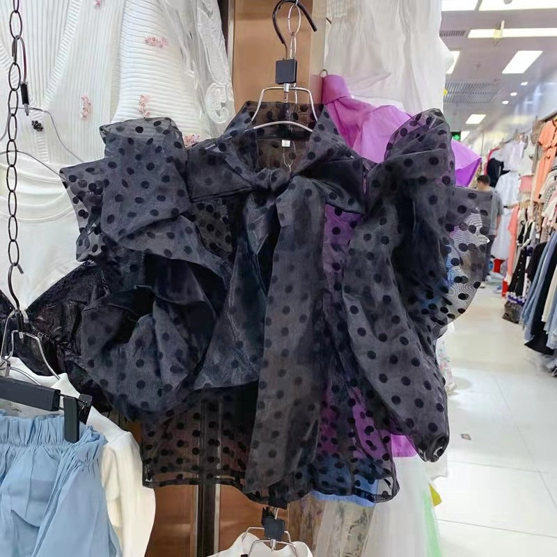Best Online Shop in Australia - Women’s Polka Dot Organza Top - Emete store