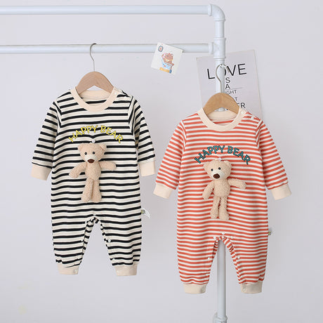 Best Online Shop in Australia - Baby Striped Bear Jumpsuit Romper - Emete store