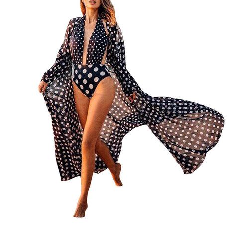 Best Online Shop in Australia - Loose chiffon polka dot cover-up - Emete store