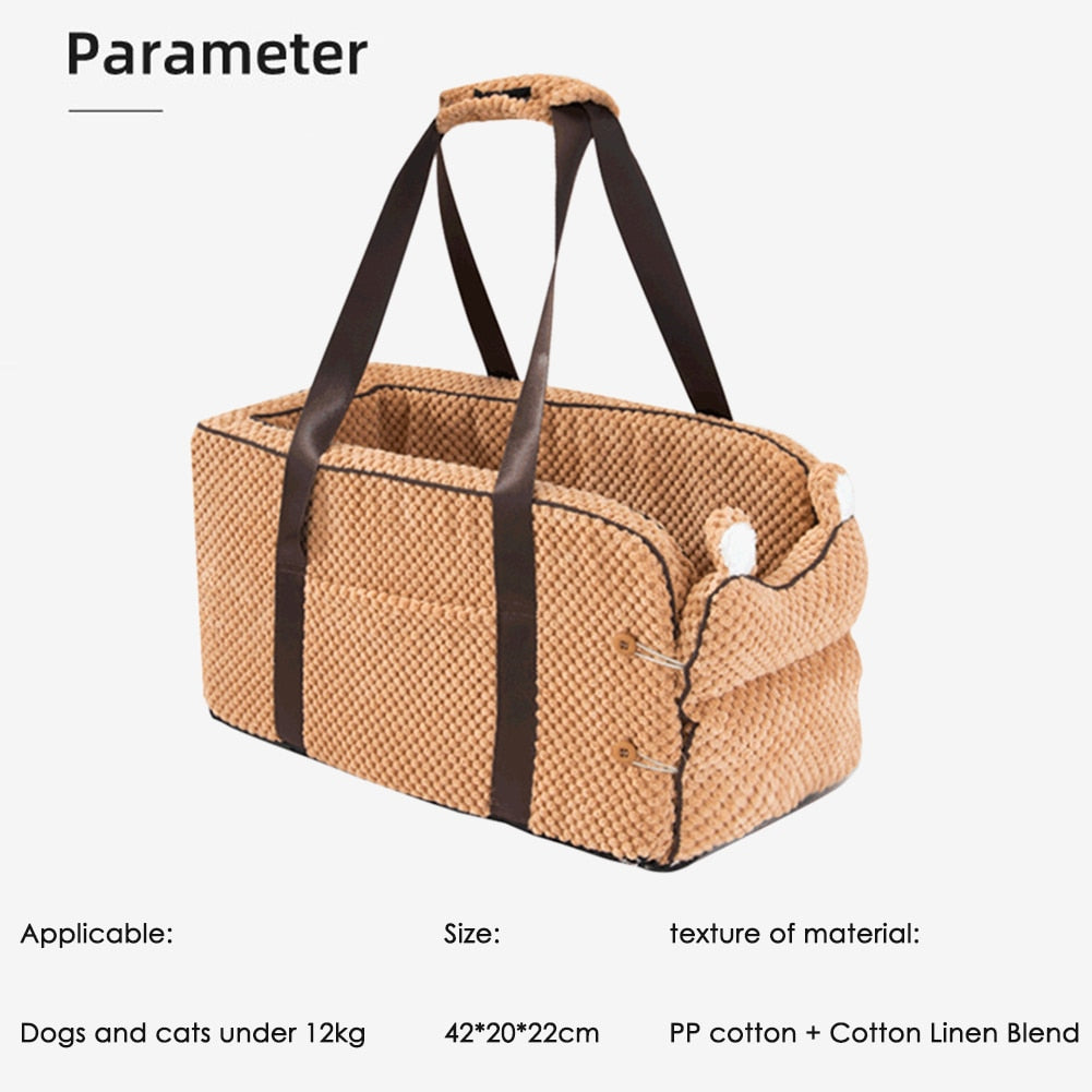 Puppy Cat Bed Car Console Pet Litter Portable Car Handrail Dog Cat Mat Travel Bed Safety Pet Seat - Emete store
