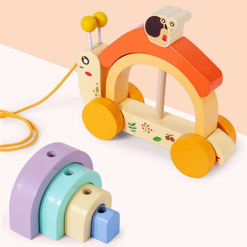 Best Online Shop in Australia - Wooden Rainbow Snail Walker Toy - Emete store