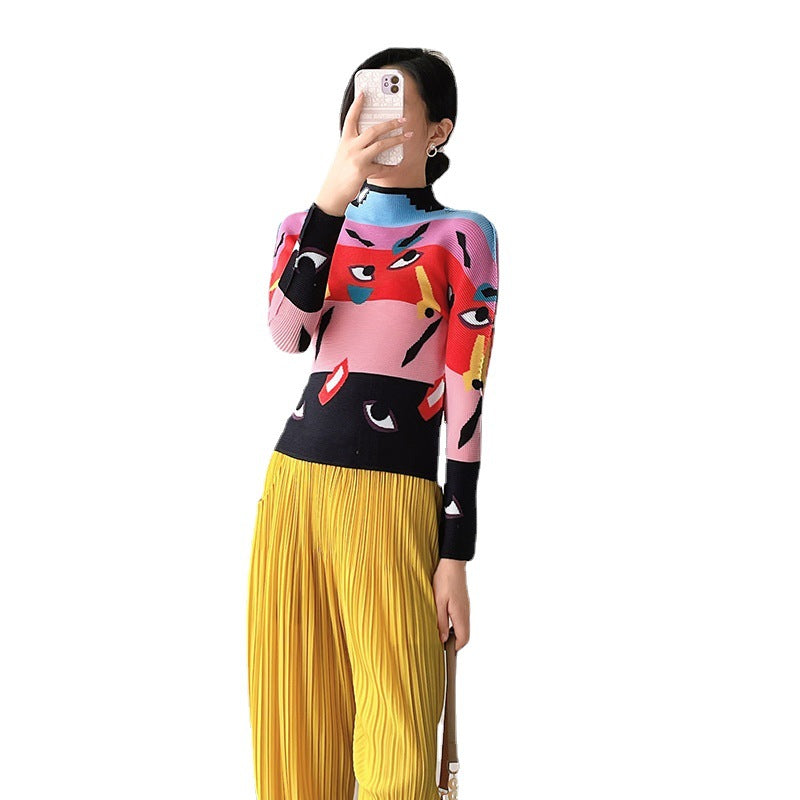 Best Online Shop in Australia - Slim High Neck Pleated Top - Emete store