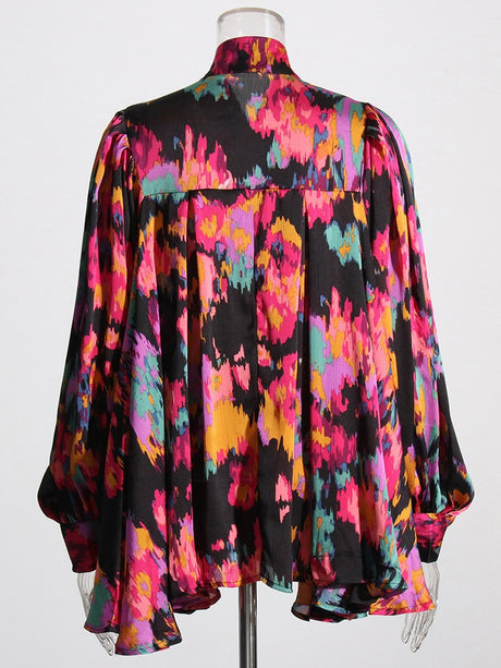 Best Online Shop in Australia - Bowknot Collar Lantern Loose Shirt - Emete store