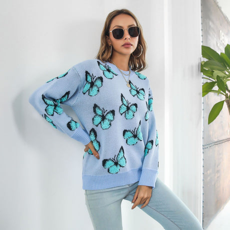 Melbourne Australia Shopping - 3D Butterfly Jacquard Sweater - Emete store
