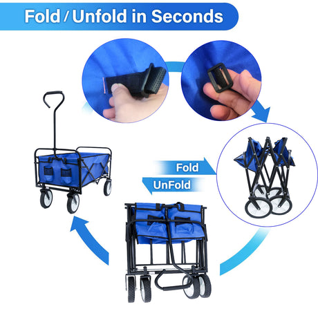 Best Online Shop in Australia - Folding Wagon Cart - Blue - Emete store