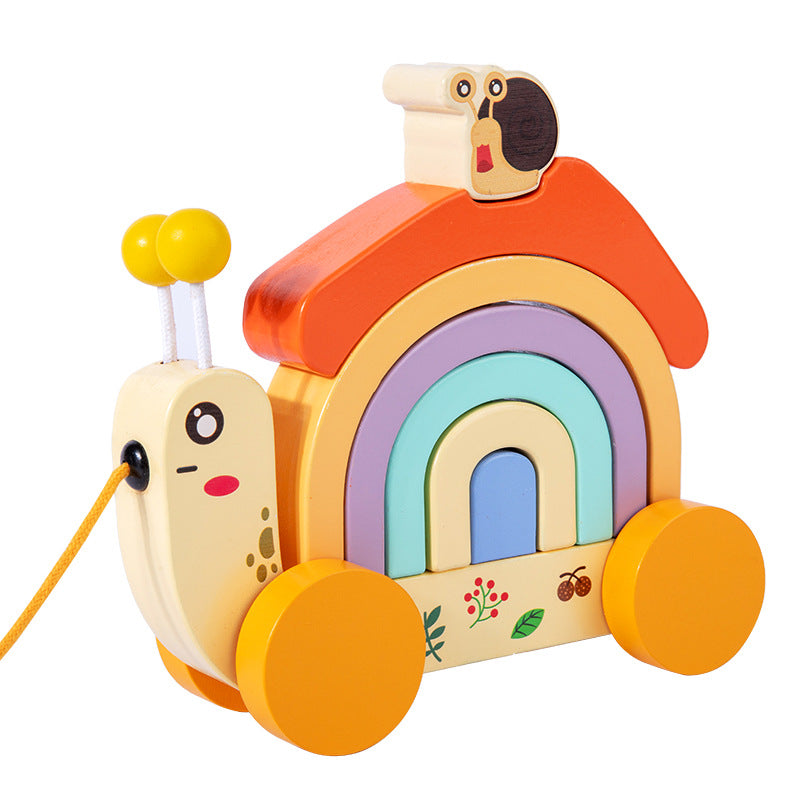 Best Online Shop in Australia - Wooden Rainbow Snail Walker Toy - Emete store