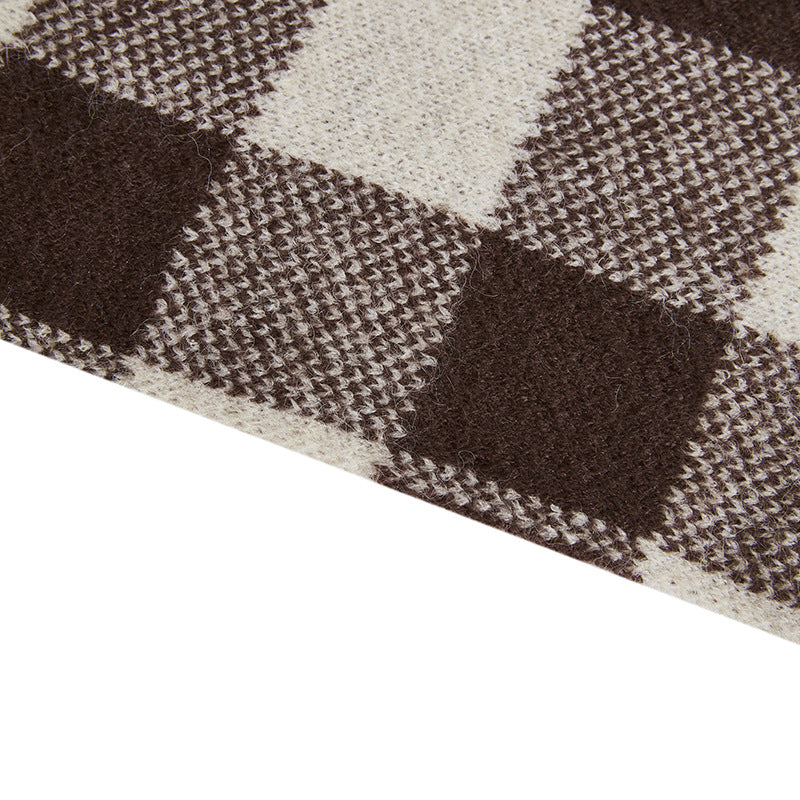 Best Online Shop in Australia - Asian Size Plaid Half-Collar Sweater - Emete store