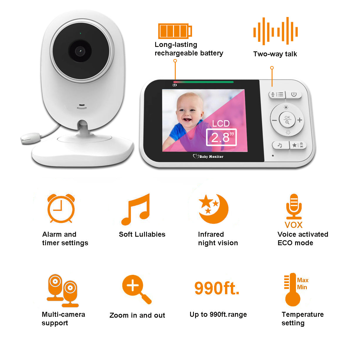 Best Online Shop in Australia - 2.8" Baby Monitor Camera - Emete store