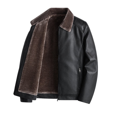 Best Online Shop in Australia - Thick Velvet PU Jacket – Men’s Winter - Emete store