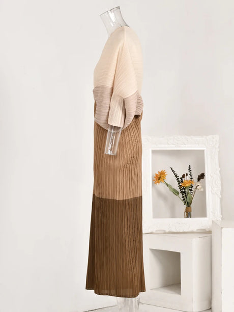 Best Online Shop in Australia - Patchwork Pleated Dress For Women - Emete store