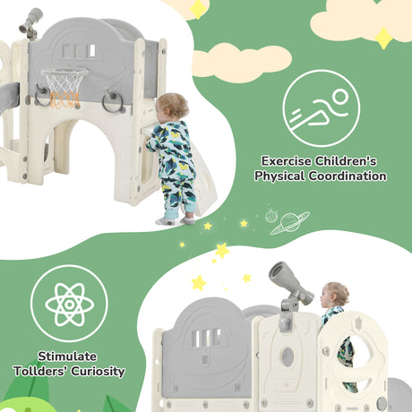 Best Online Shop in Australia - 7-in-1 Kids Spaceship Slide - Emete store