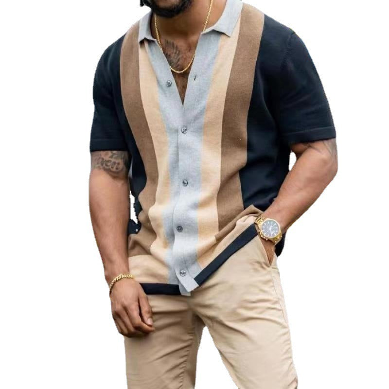 Best Online Shop in Australia - Men's Striped Casual Polo T-Shirt - Emete store