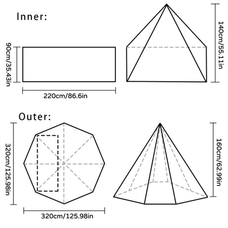 Best Online Shop in Australia - Flame Retardant Outdoor Pyramid Tent - Emete store