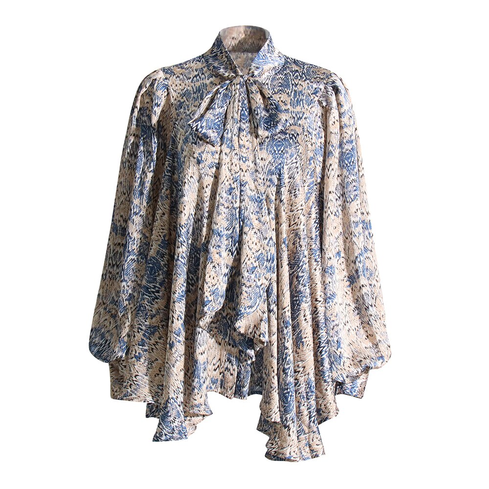 Best Online Shop in Australia - Bowknot Collar Lantern Loose Shirt - Emete store